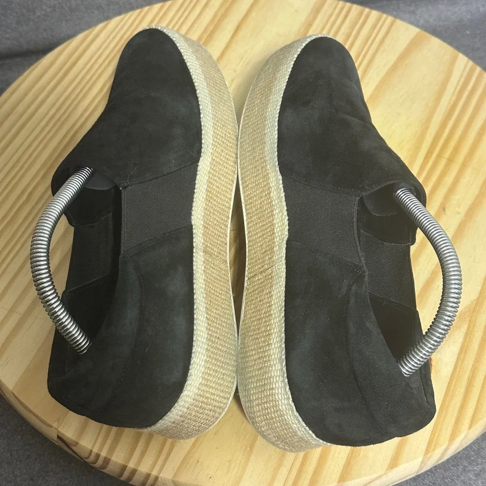 Vince Womens Black Suede Slip On Espadrille Platform Sneakers Shoes US 11 EUR 41